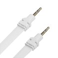 thumbnail image 2 of Tangle Free Flat Wire Car Audio Stereo Auxiliary Aux Cord Cable Adapter for iPod/MP3/Zune/ - White, 2 of 2