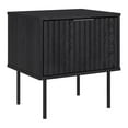 thumbnail image 3 of Evander Classic Black Fluted Engineered Wood Side Table with Metal Legs, 3 of 8