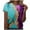 Multicolor, variant on ICHUANYI Womens T-shirt Crew Neck Short Sleeve Tops Casual Loose Colorful Print Shirts Clearance