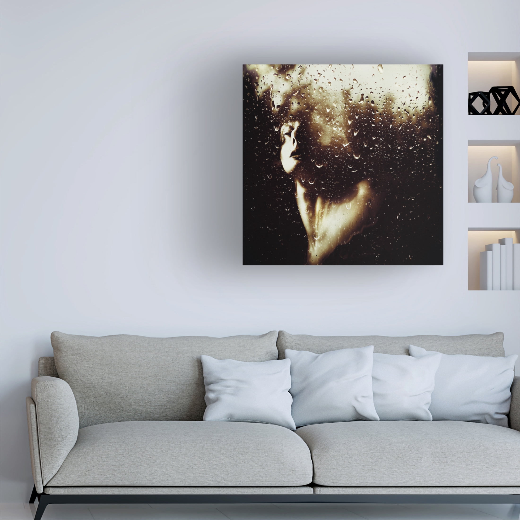 Canvas Wall Art - Inga Ivanova 'Golden Emotion' Wall Art for Living Room, Bedroom, or Office D?cor by Trademark Fine Art - 35 x 35 Inches