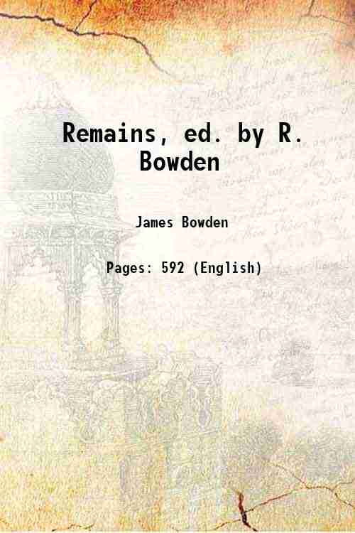 Restes, Ed. par R. Bowden 1814 [Relié]