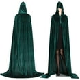 thumbnail image 1 of Shengyu Long And Spacious Black Red Velvet Cape Easy To Clean For Halloween Costume Wide Application green, 1 of 6