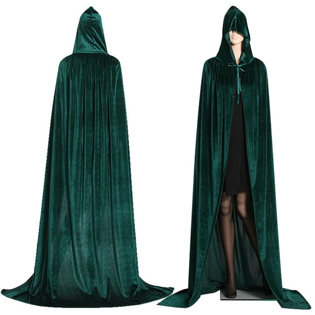 Shengyu Long And Spacious Black Red Velvet Cape Easy To Clean For Halloween Costume Wide Application green