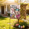 thumbnail image 4 of Homekingdee Garden Flag Easter Egg Rabbits Print - White Polyester Yard Party Decoration Flag for Indoor Outdoor Courtyard Easter Celebration, 4 of 6