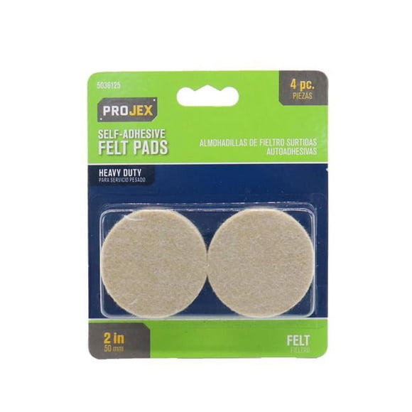 Protector de suelo para muebles PROJEX, almohadillas de fieltro, color marrón, 5 cm, paquete de 4