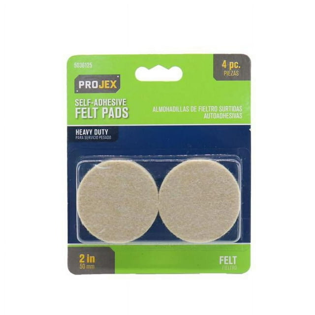 Protector de suelo para muebles PROJEX, almohadillas de fieltro, color marrón, 5 cm, paquete de 4