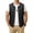 Black, variant on Atkumj Quilted Puffer Vest Men Casual Full Zip Solid Color Winter Vest Comfortable Sleeveless Puffy Vest with Pockets S