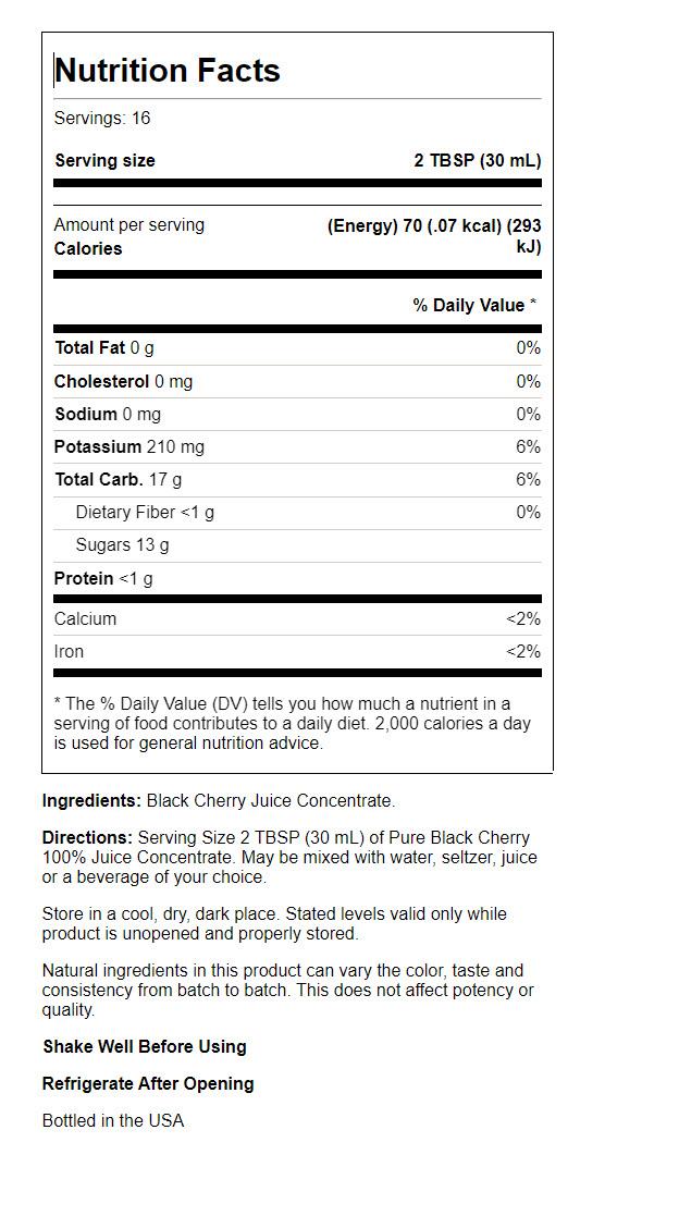 Dynamic Health 100% Pure Black Cherry Juice Concentrate | No Additives | Antioxidant | Urinary Tract & Joint Support | 16 Servings (Packaging Varies) - image 2 of 2