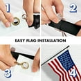 thumbnail image 5 of G128 - 5 Feet Tangle Free Spinning Flagpole (Black) USA American Flag Brass Grommets Spun Polyester 2x3 ft (Flag Included) Aluminum Flag Pole, 5 of 7
