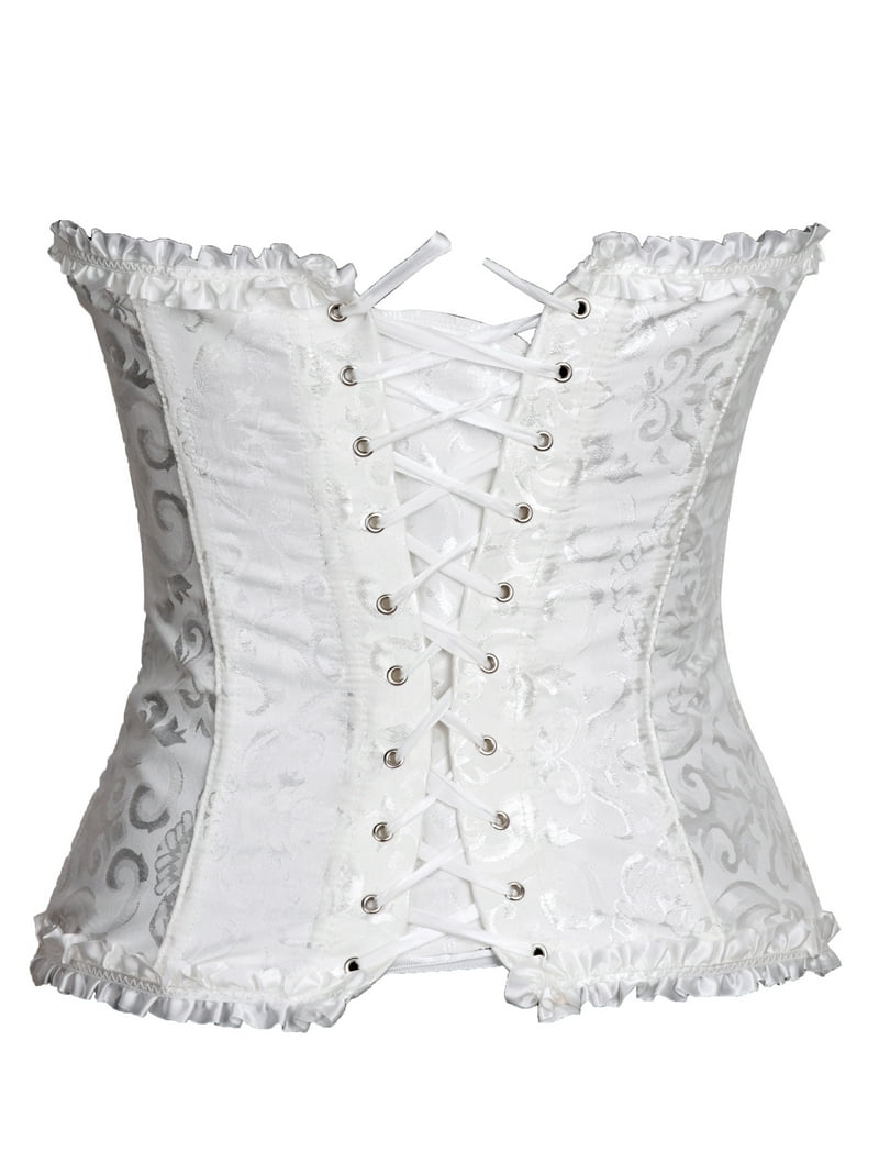 MISS MOLY Women's Lace Up Boned Plus Size Overbust Bridal