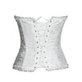 thumbnail image 5 of MISS MOLY Women's Lace Up Boned Plus Size Overbust Bridal Corset Bustier Bodyshaper Top White 6XL, 5 of 6
