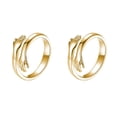 thumbnail image 1 of Qarigey Anillo Metal Anillo Abierto Ajustable Mujer Mano Anillo Aleación Oro Plata Mano Joyería para Fiesta Regalo, Oro oro 2piezas Qarigey CBP153359, 1 of 6