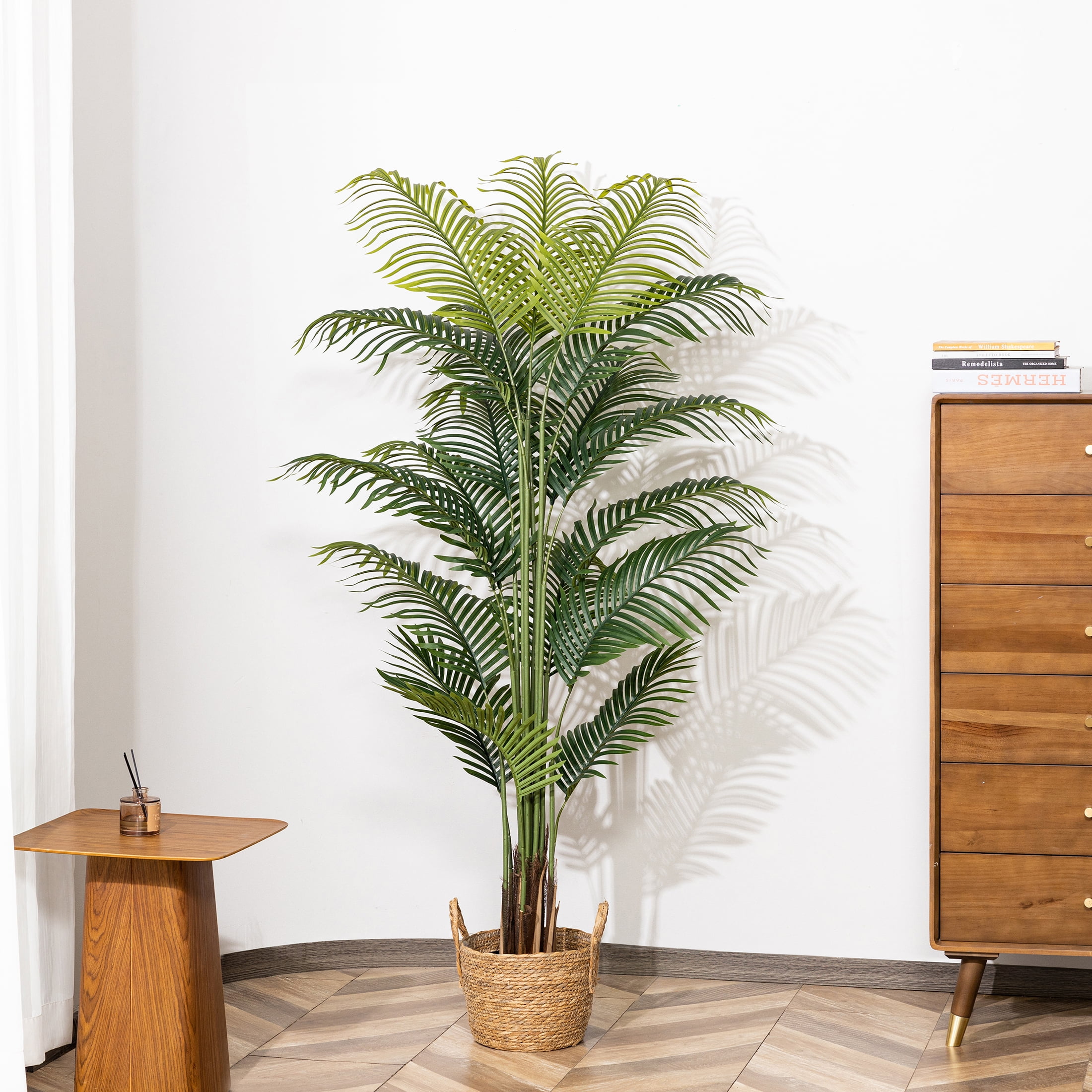 HiPlants 6ft Artificial Palm Plants, 6ft Fake Palm Tree, Pre Potted Faux Greenry Tree for Home Decor Office House Living Room Indoor Outdoor, Big Fake Plants Fake House Plants