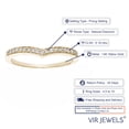 thumbnail image 3 of Vir Jewels 0.18 CTTW V-Shape Milgrain Diamond Wedding Band 14K Yellow Gold Round Size 5 Female Adult, 3 of 6