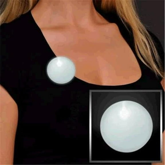 Light Up Round Badge Pin White