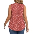 thumbnail image 4 of WellSize Plus Size Tank Tops for Women Henley V Neck Sleeveless Shirts Dressy Floral Blouses Summer Tunic Tops, 4 of 7