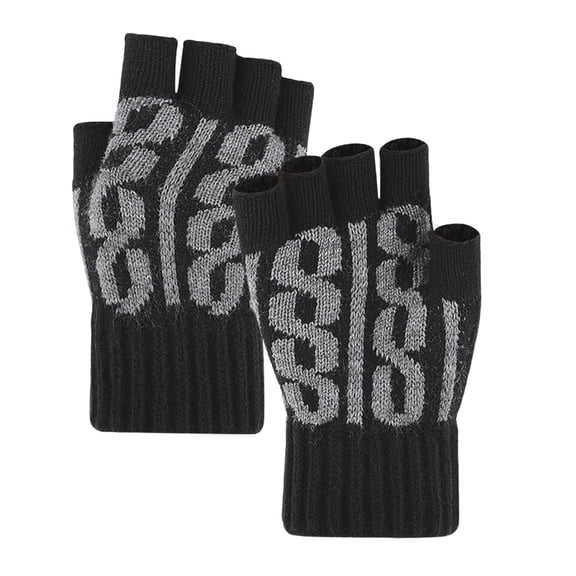 KyCheLot Gloves for Women and Men Winter Half Finger Outdoor Gloves Trendy Casual Thermal Fleece Gloves