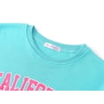 thumbnail image 3 of Serdomi Stylish Turquoise California Crop Sweatshirts for Little Girls -Soft Long Sleeve Pullover Shirt Size Size 6, 3 of 7