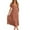 Orange, variant on CFLVAEK Classic Solid Color Summer Dresses for Women Casual V Neck Shirt Dresses Flowy Botton Beach Dress Tiered Smocked Solid Dresses with Short Sleeve Black S