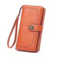 thumbnail image 1 of Cartera de mujer de piel encerada europea y americana Cartera vintage Monedero largo de gran capacidad europeo y americano, 1 of 6
