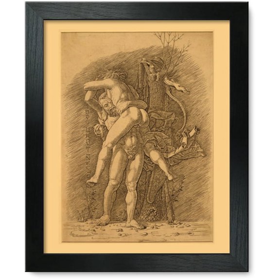 Framed Print: Hercules And Anteus, circa 1490