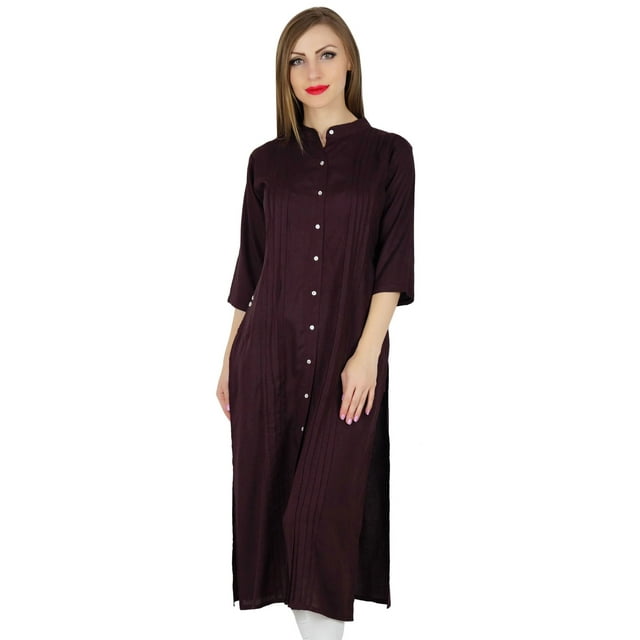 Bimba Kurta Droite en Rayonne pour Femmes Kurti Manches 3/4 Blouse Formelle Vêtements d'Été