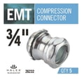 thumbnail image 3 of Halex 26232 3/4 in. Electrical Metallic Tube (EMT) Compression Connectors - pack of 5, 3 of 4