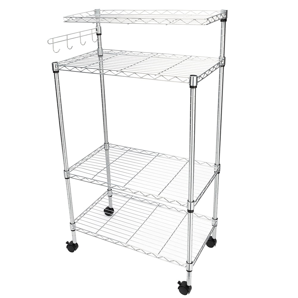 Veryke Microwave Stand, 4-Tier Bakers Racks for Kitchen, Kitchen Corner ...