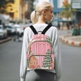thumbnail image 7 of FORMRS Mini Backpack Purse for Women Travel Daypack Casual Shoulder Bag, Brown Gingerbread House, 7 of 7