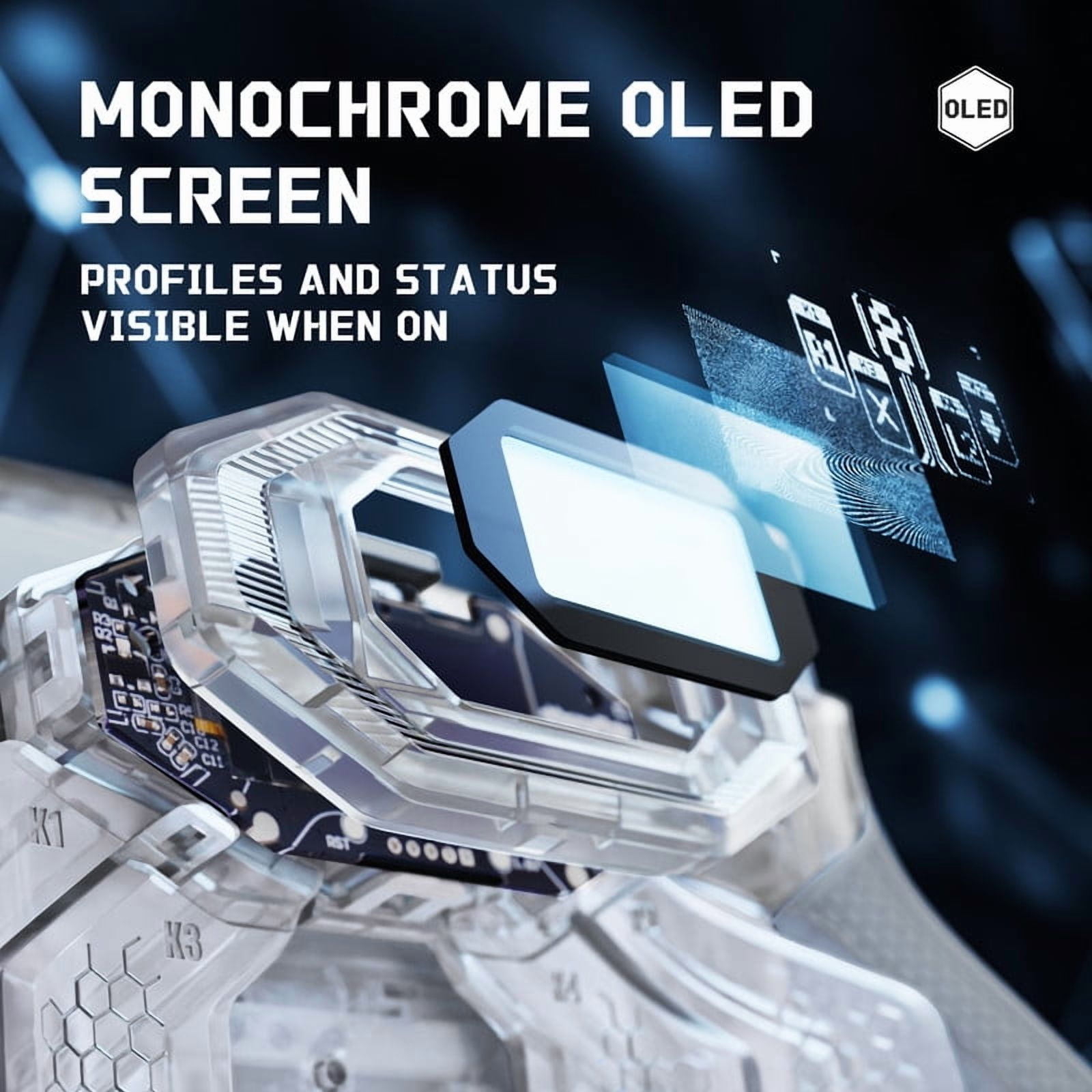 eXtremeRate BEYOND Kit for PS5 Edge - OLED Display Paddles w/ 4 Remappable Buttons & Rubberized Grip (Clear & Gray)