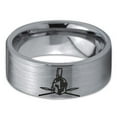 thumbnail image 2 of Tungsten Greek Roman Helmet Mohawk Crossed Spears Band Ring 8mm Men Women Comfort Fit Gray Flat Cut Brushed Polished, 2 of 4