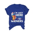 thumbnail image 4 of Hauts d'Été pour Femmes, Tenues de 4 Juillet 2024, T-Shirt Col Rond Imprimé Drapeau Bleu, 4 of 4