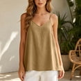 thumbnail image 2 of Xijirk V Neck Loose Camisole with Lightweight Breathable Material for Summer Layering and Casual Daily Matching Outfits,Khaki,L, 2 of 4