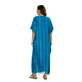thumbnail image 6 of Beautybatik Blue Women Stripe Caftan Kaftan Loungewear Maxi Plus Size Long Dress XL, 6 of 6