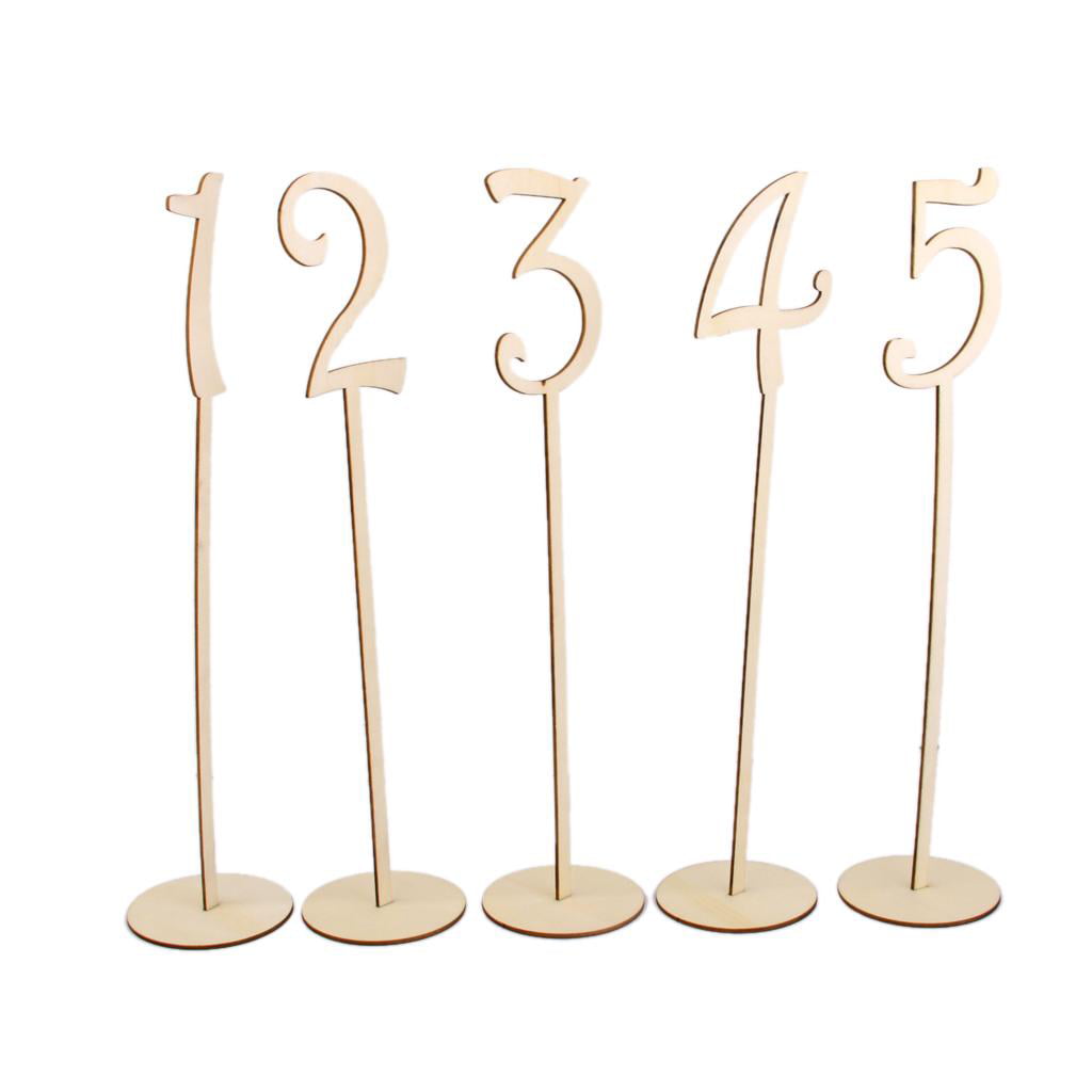 Unpainted MDF Table Numbers Times New Roman Freestanding Wooden MDF Wedding 