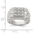 thumbnail image 5 of Sterling Silver Rhodium-plated Men's CZ Ring, 5 of 6