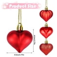 thumbnail image 3 of 12Pcs Heart Ornaments Multi Finish Heart Baubles Hanging Ornaments for Valentine’s Day Decor Mother's Day Christmas Tree Wedding Anniversary Party Decoration(Red), 3 of 7