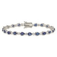 thumbnail image 3 of Sterling Silver Blue and Clear CZ Bracelet, 3 of 5