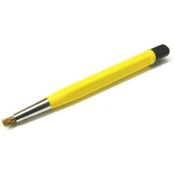 Scratch Brush Pen Style with Retractable Brass Bristles Metal Clay, Tips for Jewelry, Watch, Coin Cleaning, Electronic Applications, Auto Body Work by JTS