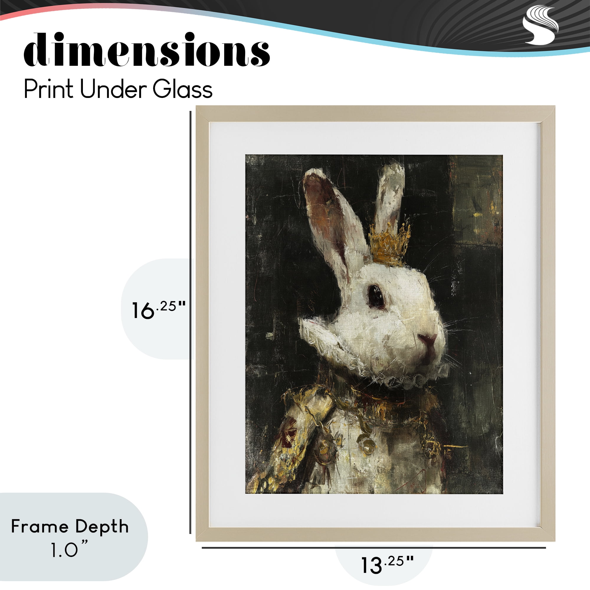 Stupell Industries Regal Hare Portrait Birch Framed Print Under Glass, design by Svetlana Aleynikova