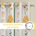 thumbnail image 6 of Spring Easter Kitchen Curtains Window Panels, Green Pink Yellow Eggs Floral Botanical Insulated Window Treatment Curtain, Grommet Curtains for Bedroom/Living Room/Bathroom, 2 Piece 52"Wx63"L, 6 of 8