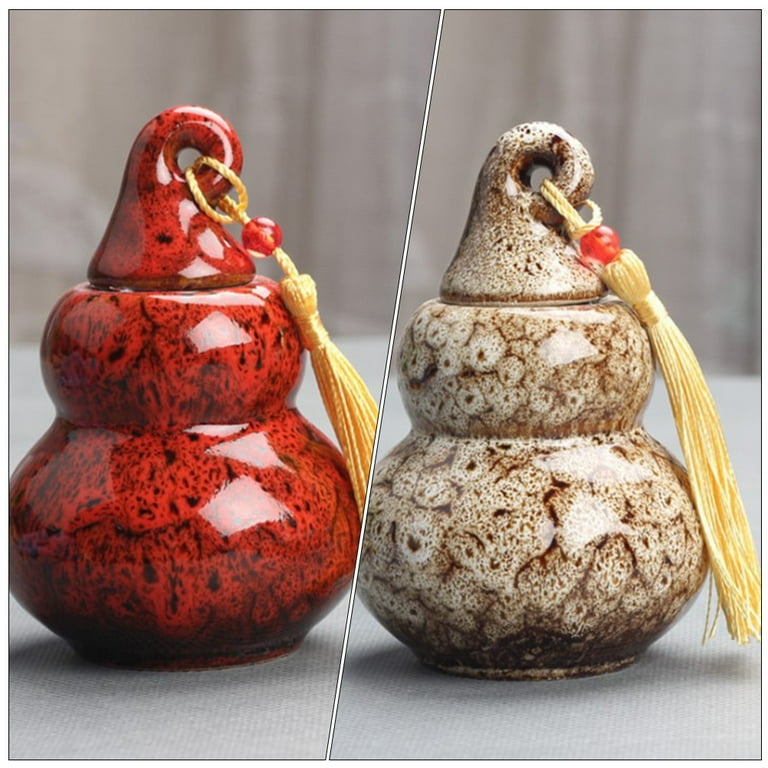 2Pcs Ceramic Tea Canisters Travel Tea Jar Portable Porcelain Loose