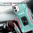 thumbnail image 6 of Allytech Shockproof Back Case for Apple iPhone 11, Military Grade Protective With Ring Holder Stand Compatible with Car Mount Anti-slip Hybrid Rugged Bumper Phone Cover for Men Boys -Green, 6 of 8