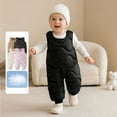 thumbnail image 2 of lnmuld Kids One-piece Solid Color Insulated Winter Jumpsuit for Boys with Detachable Straps All Weather Outdoor Play and Daily Activities Comfortable Romper Size:6-9 Months, 2 of 5