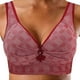 thumbnail image 1 of Gibobby Brasier deportivo para mujer Ropa interior fina de talla grande sin anillo de, colección lateral que no se junta, sujetador de pecho lateral(Rojo de la sandía,C/40/90), 1 of 3