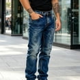 thumbnail image 5 of Mens Straight Leg Jeans Casual Distressed Denim Pants for Spring and Fall Loose Fit Long Trousers with Pocket Design, 5 of 6