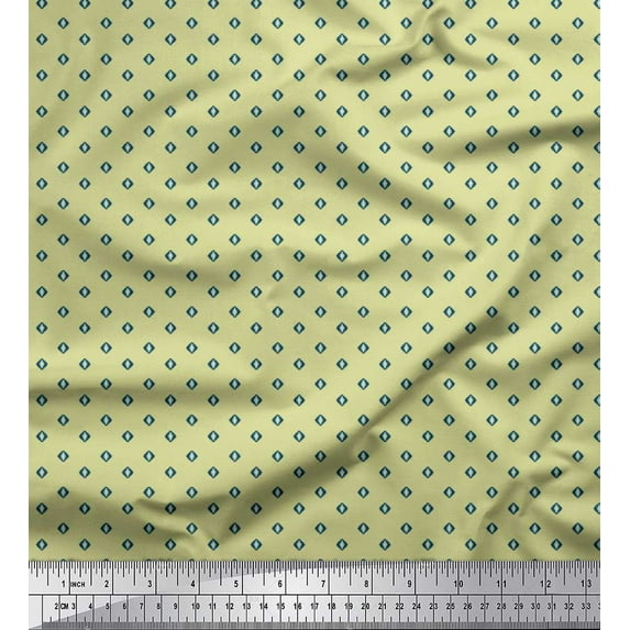 Soimoi Rayon Crepe Fabric Geometric Small Print Fabric by The Yard 46 Inch Wide
