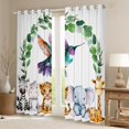 thumbnail image 2 of Feelyou Hummingbird Animal Curtains Pack of 2 (42x84 Each), Hippo Zebra Wildlife Curtains Blackout, 2 of 6