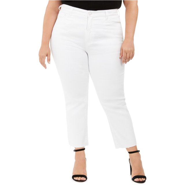 Jeans elásticos The Iconic Mom para mujer de Celebrity Pink, blanco, 18W Celebrity Pink Stretch