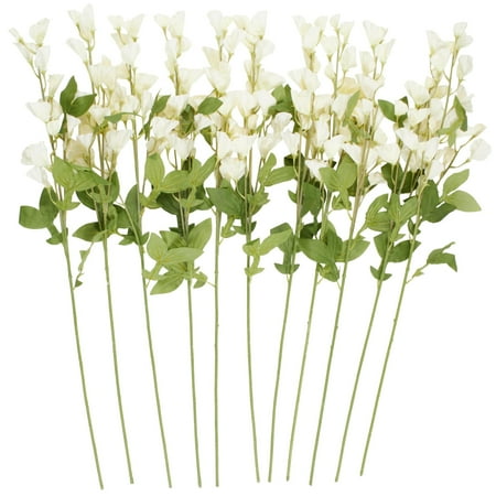 35" Plastic Floral Tall Sweet Pea Artificial Flower Stem, by DecMode (12 Count)